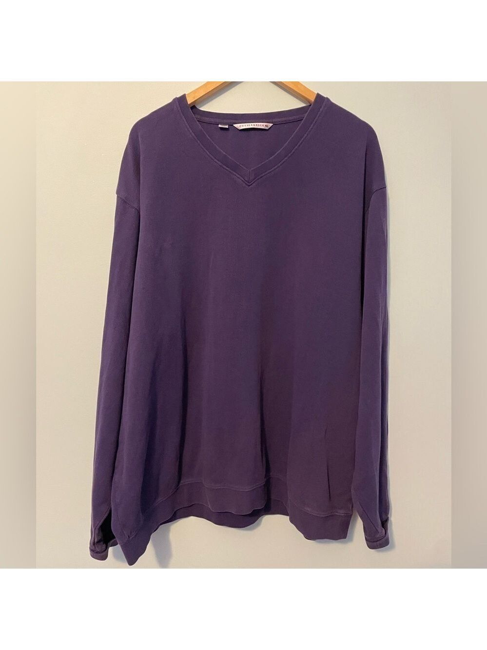 Cutter & Buck Purple V Neck Sweater Vintage XXL